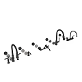 Modern Black Elegant Kitchen Faucets With Curved Spout And Decorative Handles Design