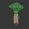 Fantasy Character With Bark Textured Body And Mushroom Shaped Head Design