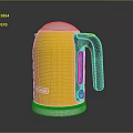 Delonghi Yellow Electric Kettle With Transparent Lid Black Handle And Silver Base