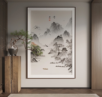 New Chinese Hanging Paintings Chinese Hanging Paintings 3d model