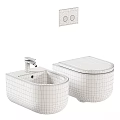Sleek Modern Toilet With Matching Sink Wall Mounted Control Panel And Multiple Color Options
