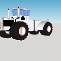 Heavy Duty Utility Vehicle With Large Tires Dual Exhaust Pipes And White Cab