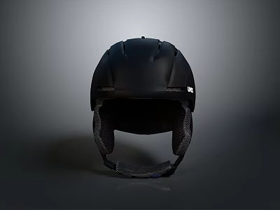 Sleek Black Safety Helmet With Ventilation Holes And Padded Interior Strap 3d model