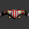 Game Movie Character With Red Helmet Red Black Jacket Black Pants Knee Pads White Gloves