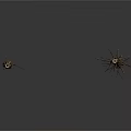 Brown Plant Branches With Small Thorns And Tiny Twigs In Varying Heights On White Background