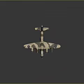 Passenger Aircraft Model With Camouflage Paint And Blue Round Emblems On Wings