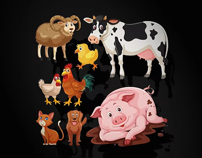 Cartoon animal silhouette decoration 3d model Cartoon animal silhouette decoration 3d model