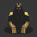 Black and Gold Gorilla Shaped Decorative Ornament Set for Modern Home Decor