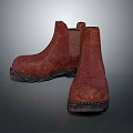 Stylish Red Leather Ankle Boots With Classic Design For Daily Casual Wear