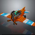 Colorful Toy Airplane Model E601 With Building Block Design Orange Blue White Propeller