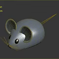 Blue Cartoon Mouse Game And Movie Character With Big Ears Simple Design