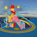 No. 1 Scholar Building Slide Combination Climbing Combination Unpowered Amusement Equipment 3d model
