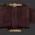 Purple Leather Mini Pouch With Golden Decorative Lock And Carabiner
