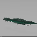 Green Dragon Like Creature Character With Scales Long Body And Glowing Eyes 3D Render