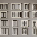 Collection Of Various Stylish Window Designs With Different Frames And Glass 3d model