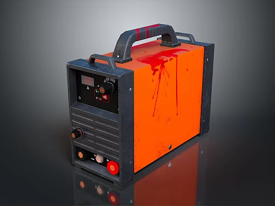 Orange And Black Portable Household Appliance With Handle Control Panel And Red Marks 3d model