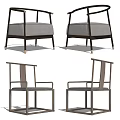 Modern Leisure Chair Design Featuring Wooden Frame Upholstered Seat And Armrests From Different Angles