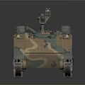 Armored Tracked Military Vehicle with Camouflage Paint and Weapon Turret System