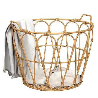 Modern washing daily basket wicker bathroom shower room 3d model