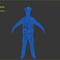 Professional Police Officer In Blue Uniform With Hat Standing Pose And Utility Belt