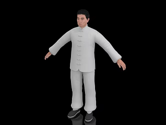 Tai Chi Playing Tai Chi Old Man Old Man Old Man CS Skeleton Binding with Expression Animation Adjustment 3d model