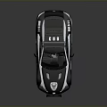 Sporty Black And White Police Car With Roof Lights Rear Spoiler And Decals