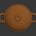 Orange Ceramic Casserole Pot With Stove Base And Double Handles For Household Use