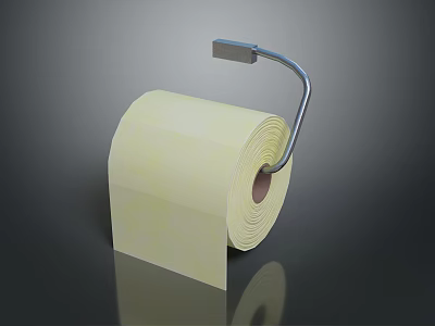 Essential Household Toilet Paper Roll With Metal Holder For Daily Use 3d model