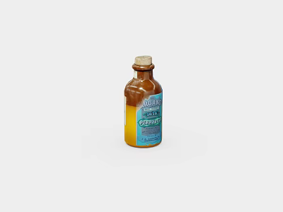 Natural Low Sodium Soy Sauce In Brown Glass Bottle With Label 3d model