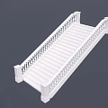 Elegant White Staircase With Classic Railing And Balusters For Home Interior Design 3d model
