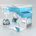 CHUXIN Exhibition Booth With Modern Blue Design Geometric Shapes And Display Screens