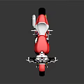 Red Motorcycle With White Seat Gold Wheels And Gray Background Reflection 3d model