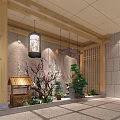 Traditional Shower Sauna Space With Wooden Structures Natural Plants And Stone Walls