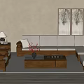 Quiet new sofa tea table 3d model