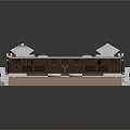 Brown And White Train Model With Detailed Carriages Roof Structures And Windows