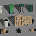 Modern trash can 3d model