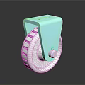 Light Blue Caster Wheel With White Wheel And Purple Knob Design