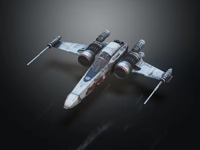 Futuristic Starfighter Spacecraft With Multiple Engines Metallic Wings And Detailed Structure 3d model
