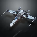 Futuristic Starfighter Spacecraft With Multiple Engines Metallic Wings And Detailed Structure