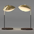 Modern Gold Table Lamps With Black Poles And Wooden Bases For Home Decor