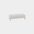Modern Upholstered Sofa Bench With Light Fabric And Gold Metal Legs Minimalist Design