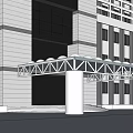 Modern Office Building Exterior Design With Multi Story Structure And Large Windows 3d model