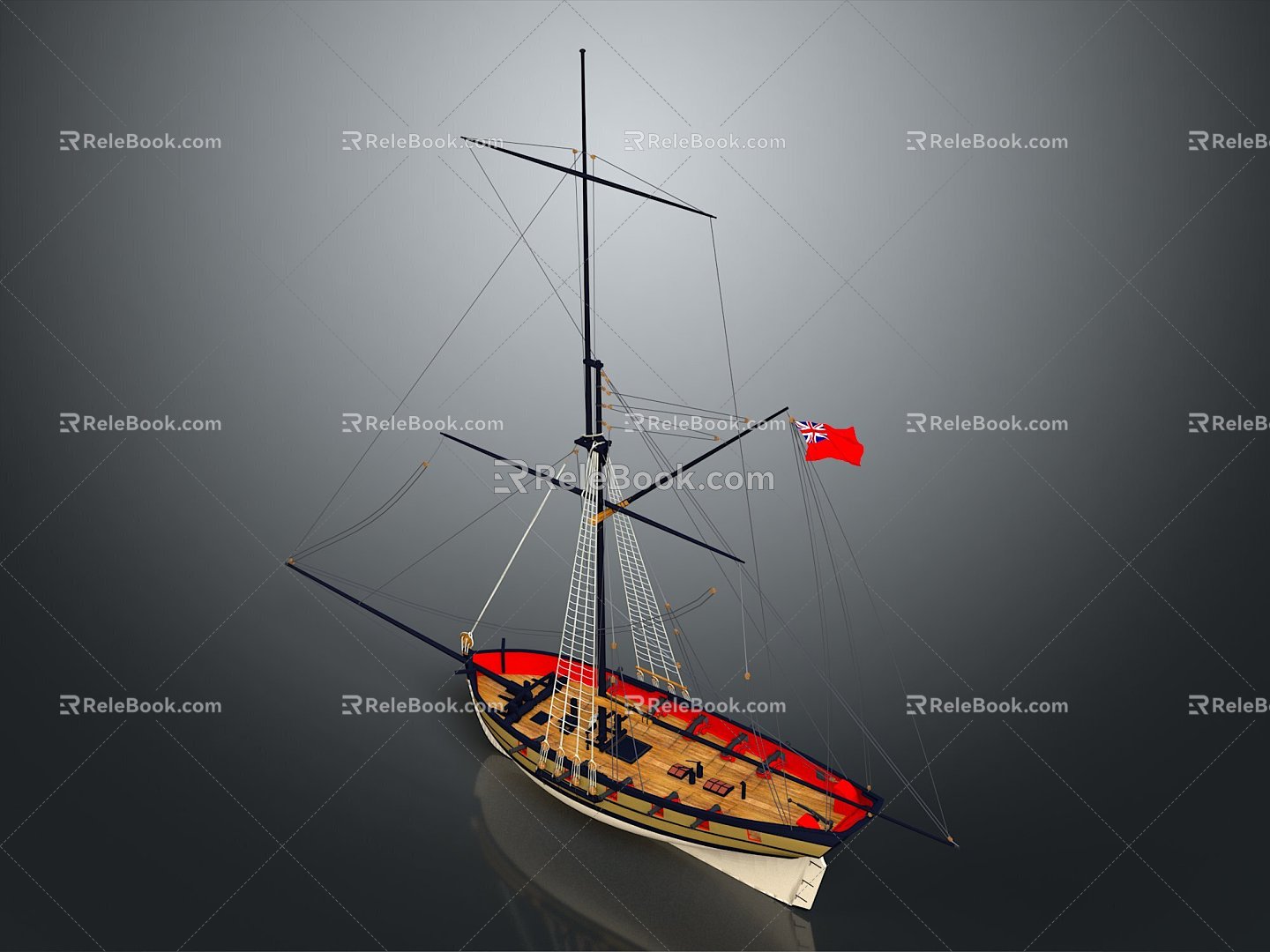 Modern Sailing Boat Small Wooden Boat Fishing Boat Speedboat 3d model