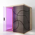 Modern Bathroom Vanity With Wooden Cabinet And Glass Countertop Design