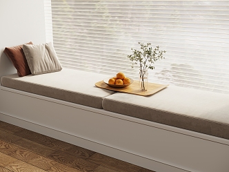 Bay Window Bedroom Bay Window Cushion 3d model