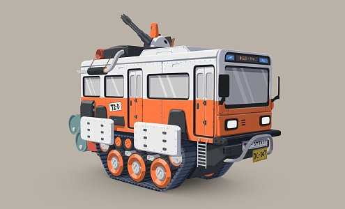 Modern Transporter Tank Tracked Transporter 3d model