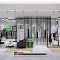 Modern Clothing Store Interior With Fashion Display Racks Lighting And Decorative Plants