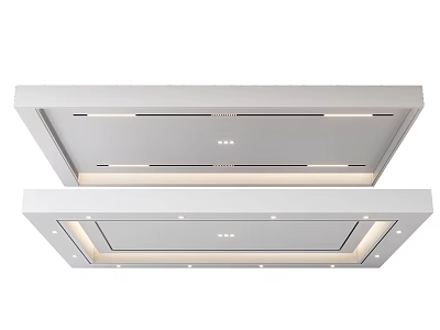 Modern Suspended Ceiling Design With Embedded LED Lights And Smooth Panels 3d model