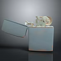 Portable Metallic Lighter With Open Lid Design And Decorative Wheel For Daily Use