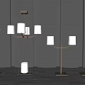 New Chinese style lamp combination chandelier 3d model